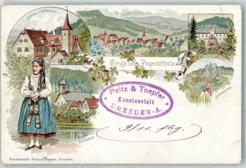 Lichtenstein Kurhaus Eschenbach Trachtmädchen Schloß Eschenbach