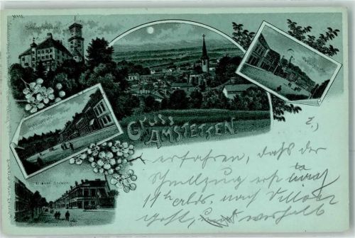 Amstetten 1898 Schloss Wallse Hauptplatz Wiener Straße