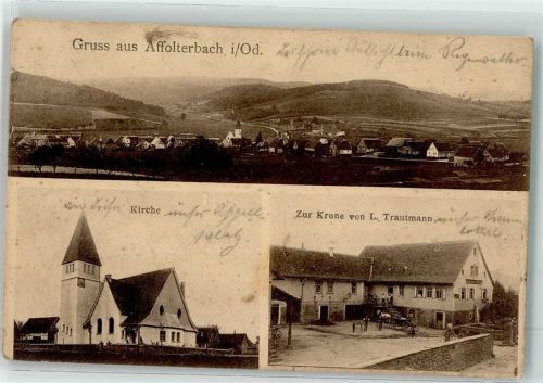 Affolterbach Kirche Gasthaus Zur Krone L. Trautmann