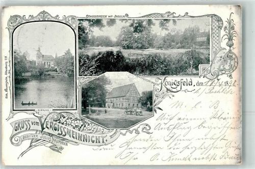 Königsfeld 1898 Gasthaus Vergißmeinnicht Schloßteich
