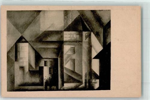 Gemälde von Feiniger Lyonel - Vollersroda III auf AK Berliner Secession