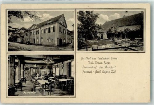 Braunsdorf WK II Gasthaus zur Deutschen Eiche Gaststube Garten