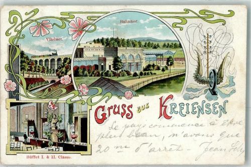 Kreiensen 1903 Viaduct Bahnhof Gasthaus Büffet I. u. II. Classe