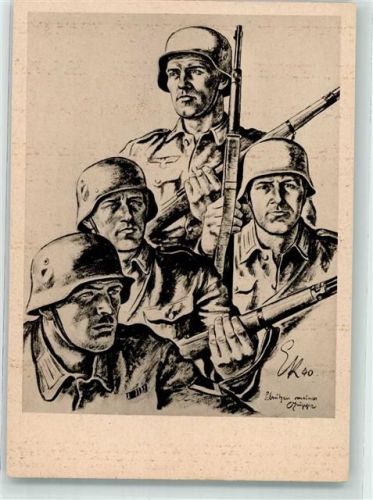 Schützen meiner Gruppe PK Zeichnung Kriegsberichter Kretschmann Nr 81/8