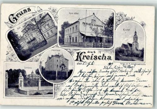 01731 O8216 Kreischa b Dresden 1902 - Schloß Bad Park-Hotel Pfarrhaus
