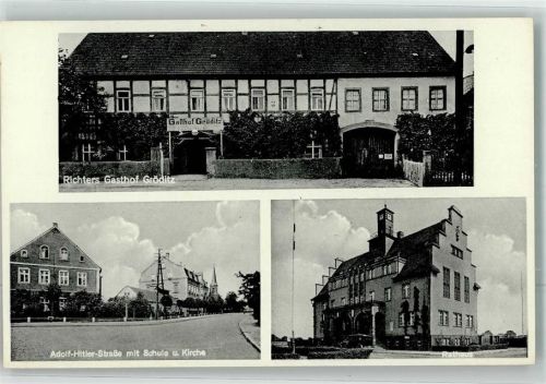 Gröditz WK II Gasthaus Richter Adolf-Hitler-Straße Schule Rathaus