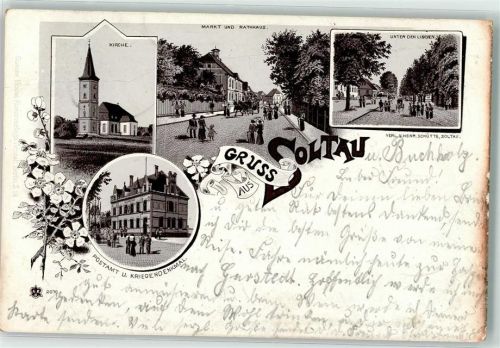 Soltau 1907 Rathaus Postamt Kriegerdenkmal Unter den Linden