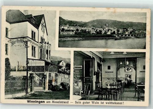 Winningen Hotel-Weinhaus Moselschlößchen Bahnpost Trier Zg. 413