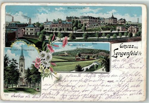 Lengenfeld 1908 Aussichtsturm Alte Ruine Millionenviertel Kirchplatz