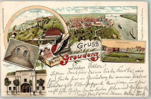 Graudenz 1897 Festungsberg Reuterzelle Weichsel