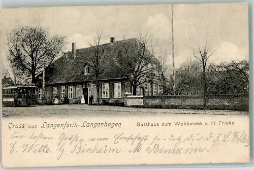 Langenhagen 1904 Gasthaus zum Waldersee Fahnenmast