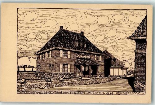 Köln Stadt Ausstellung 1914 Das Essener Haus im Niederrheinischen Dorf Serie III Nr 3