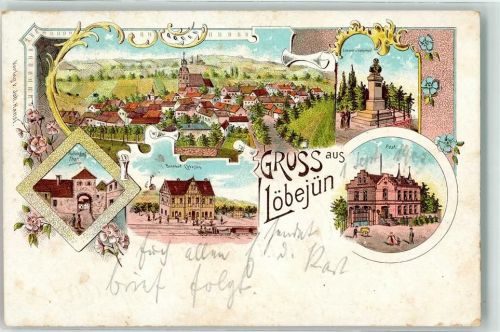 Löbejün 1900 Bahnhof Halle'sches Tor Post Loewe Denkmal