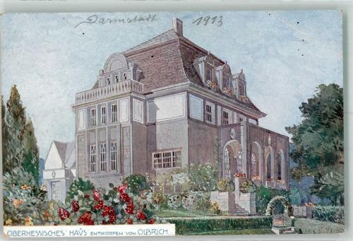 Darmstadt 1908 Oberhessisches Haus Künstlerkolonie Hessische Landesausstellung Verlag Dr. Trenkler & Co.