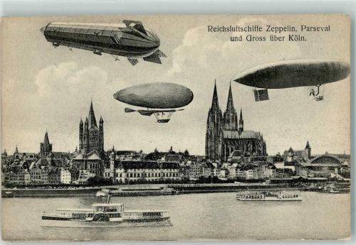 W5021 Köln Altstadt-Nord 103 Zeppelin Gross Reichsluftschiffe Raddampfer Dom Parseval