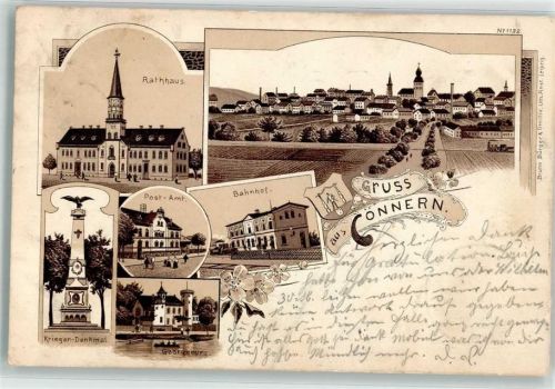 Könnern 1898 Bahnhof Kriegerdenkmal Georgsburg Rathaus