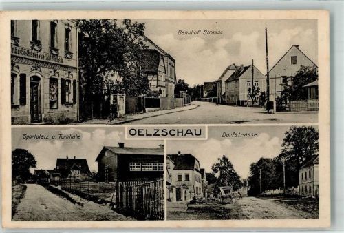 04579 O7201 Oelzschau b Espenhain - Bahnhof Straße Sportplatz Turnhalle Dorfstraße