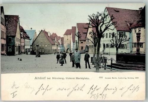 90518 W8503 Altdorf b. Nürnberg 1899 - Unterer Marktplatz Marktbrunnen