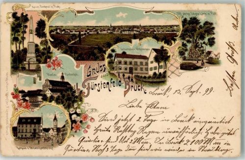 Fürstenfeldbruck 1899 Kaiserdenkmal 1000-jährige Edigna Linde Rathaus Kloster