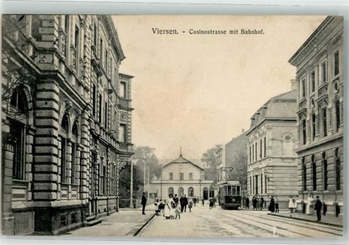 41747 W4060 Viersen 1909 - Casinostraße Bahnhof Straßenbahn