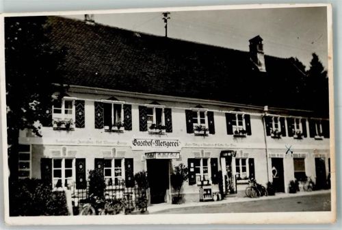 86989 W8924 Steingaden , Oberbay Privatfoto AK Gasthaus Metzgerei Graf Ort lt. Stempel