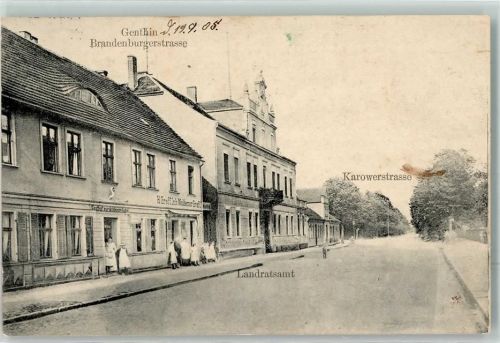 Genthin 1905 Brandenburgerstraße Landratsamt Gasthaus Karowerstraße