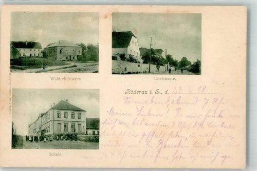 Röderau 1918 Gasthaus Waldschlößchen Schule