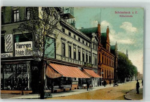 Schönebeck 1912 Kaiserstraße Geschäft Heren Paletots