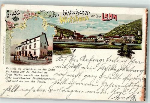 Dausenau 1905 Altes historisches Wirtshaus an der Lahn Vers