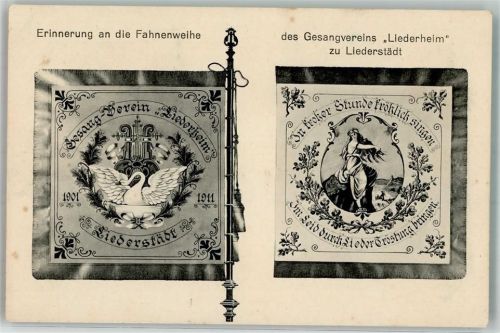 Liederstädt Erinnerung an Fahnenweihe des Gesangsvereins "Liederheim"