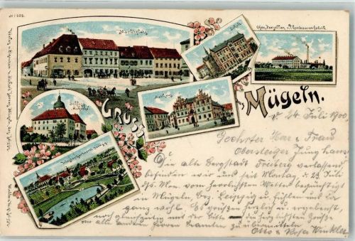 Mügeln Marktplatz Schule Ofen Porzellan Tonwarenfabrik Schloss Ruhetal Rathaus Kloster Gärtnerei