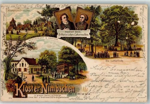 Nimbschen 1898 Klosterruine Kloster Lutherlinde Gasthaus Dr. Martin Luther Catharina v. Bora