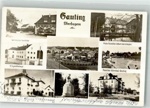 Gauting WK II Jugendherberge Denkmal Hist. Reismühle Austria Tabakwarenfabrik Rathaus