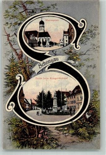 Schongau Marienolatz Am Kriegerdenkmal Neujahreskarte