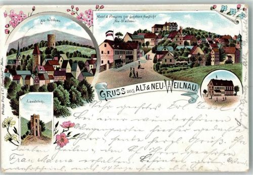 Altweilnau 1896 Hotel zur Schönen Aussicht Landstein