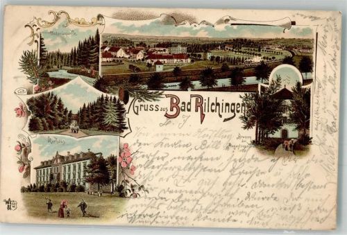 Rilchingen-Hanweiler 1900 Victoriaquelle Kurhaus Brunnen der Augustaquelle Verlag Ottmar Zieher-München