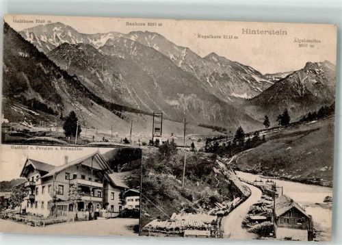 Hinterstein 1916 Bayr. Alpen Gasthaus zum Steinadler Sägewerk