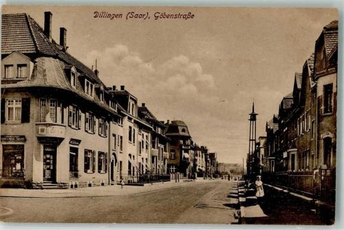 66763 W6638 Dillingen , Saar Gebrauchsspuren Göbenstraße Foto AK