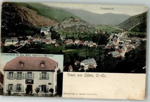 Oderen 1908 Gasthaus au lion d`or Kleiner Riss