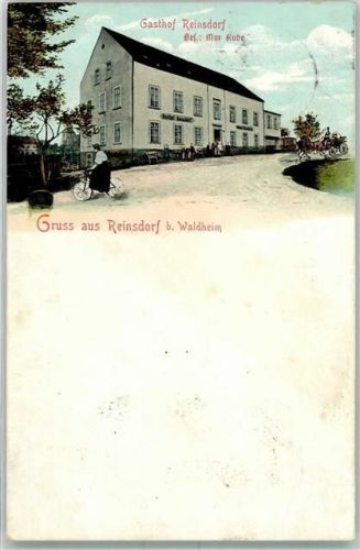 Reinsdorf 1911 Gasthaus Reinsdorf Fahrradfahrerin