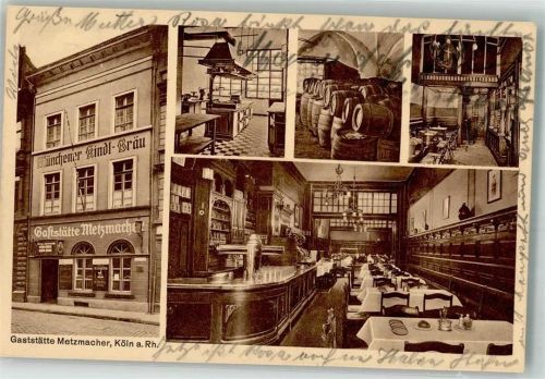 Köln Altstadt-Süd 101 Gasthaus Metzmacher Rheingasse 4 Gastraum Tresen Küche Faßkeller