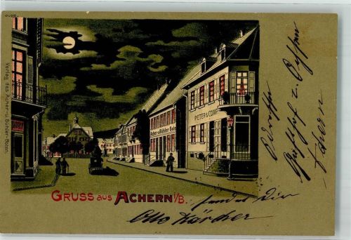 Achern 1902 Geschäft Peter & Comp. Acher- u. Bühler Bote