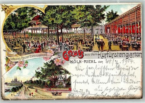 Köln Riehl 503 1904 Gasthaus Kurfürsten-Garten Kaiser Friedrich Ufer