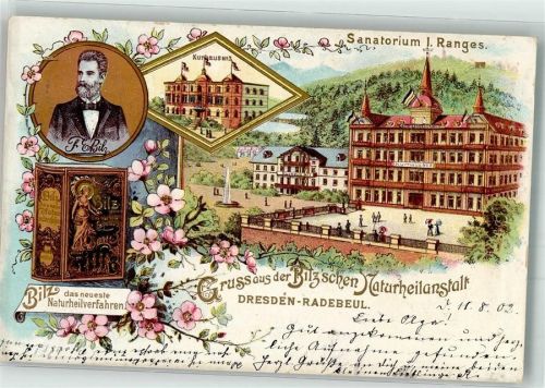 Radebeul 1902 Sanatorium Bilz Portrait Bilz Kurhaus Nr. 3