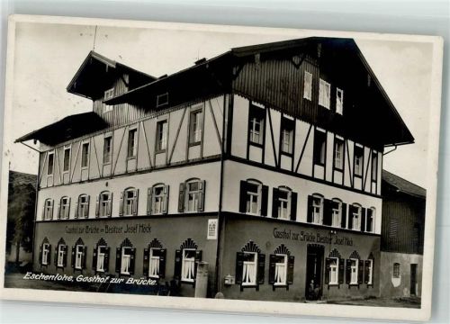 Eschenlohe Bahnpost München Zug 01338 24.6.41 Gasthaus zur Brücke