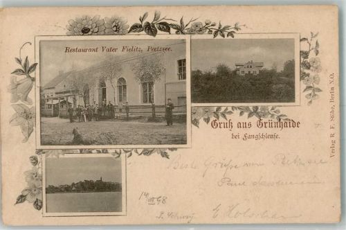 15537 O1252 Grünheide , Mark 1898 - Gasthaus Vater Fielitz Peetzsee
