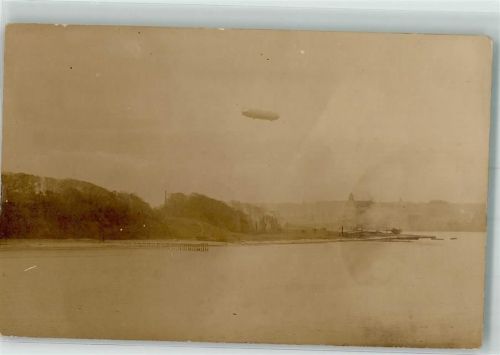 Flensburg Zeppelin über Flensburger Hafen Ort handschriftlich