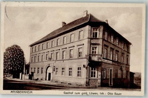 Mainbernheim Gasthaus zum goldenen Löwen Emailleschild