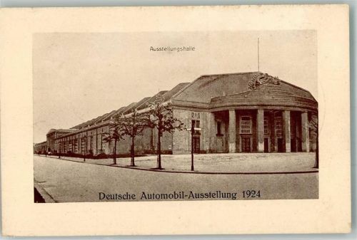 W1000 Berlin Mitte Ausstellungshalle ( Leim löst sich) Rückseite Werbung: Sachs AG Schweinfurt Automobilausstellung 1924 Gebrauchsspuren