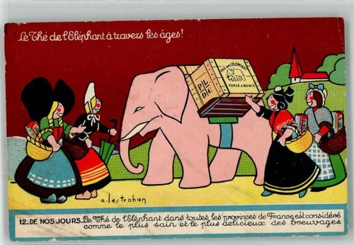 Marseille Nr. 12 Elefant Tee Werbung Le The de Elephant sign. Lestrohan